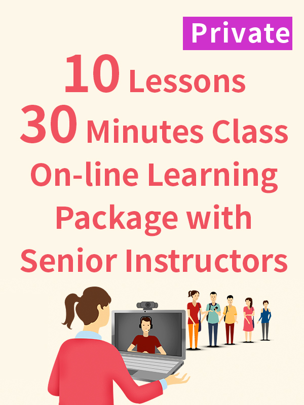 Private On-line Learning Package with Senior Instructors - 10 Lessons - 30 Minutes