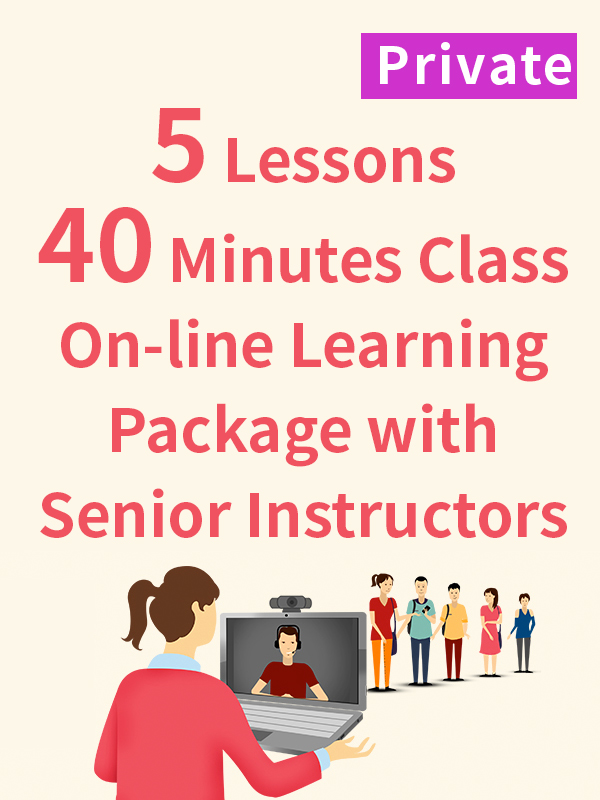 Private On-line Learning Package with Senior Instructors - 5 Lessons - 40 Minutes